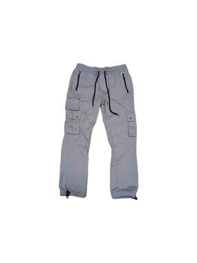 Nova Men Pants Men's L Gray Roaming Twill Cargo Solid Pearl Snap Pockets Stretch